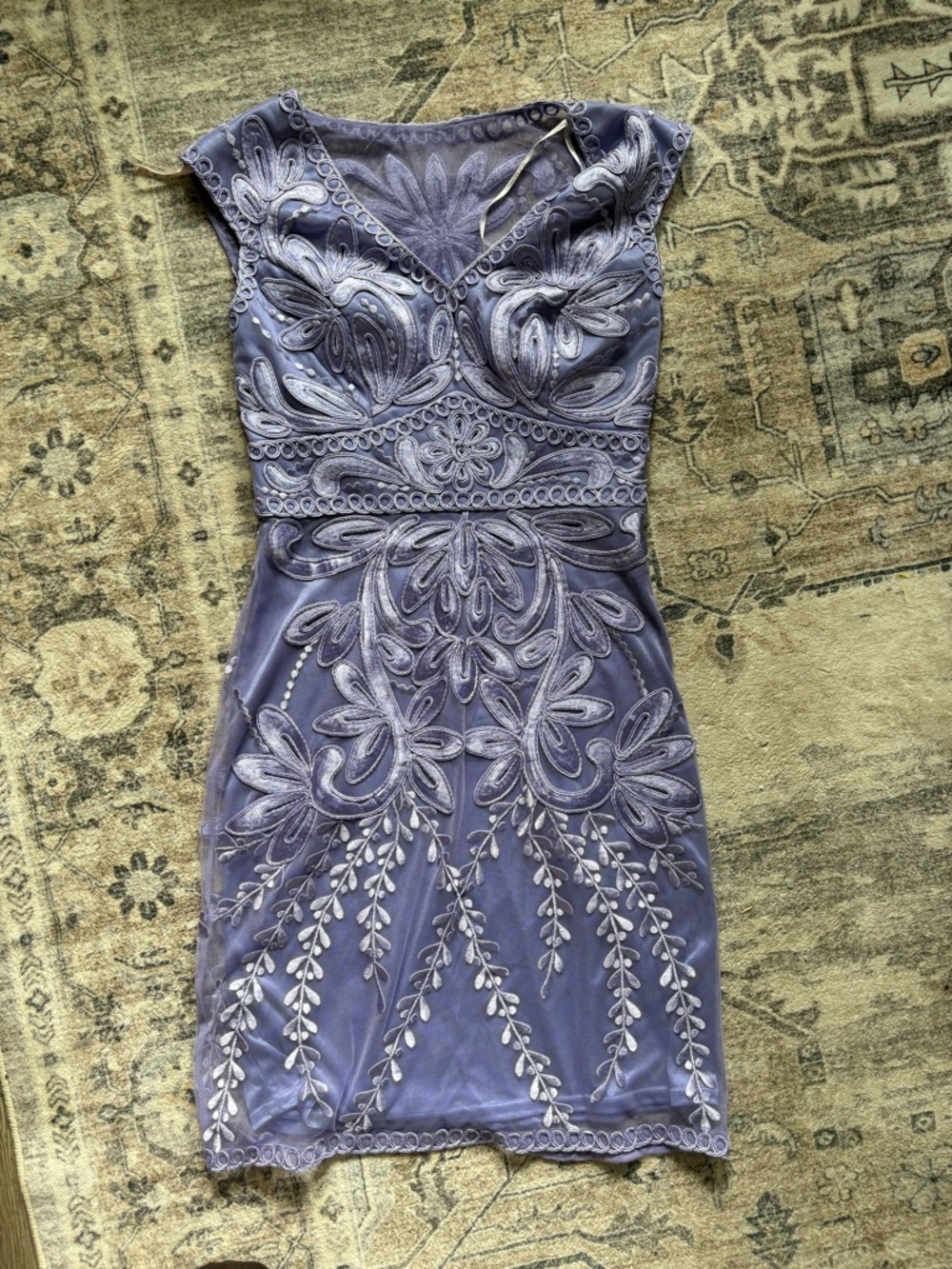 Vintage Y2K 90s Sue Wong purple cocktail dress intricate embroidery size 2 - Picture 2 of 12